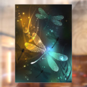 Grüner Libellenflug Fensteraufkleber (Blatt 2)