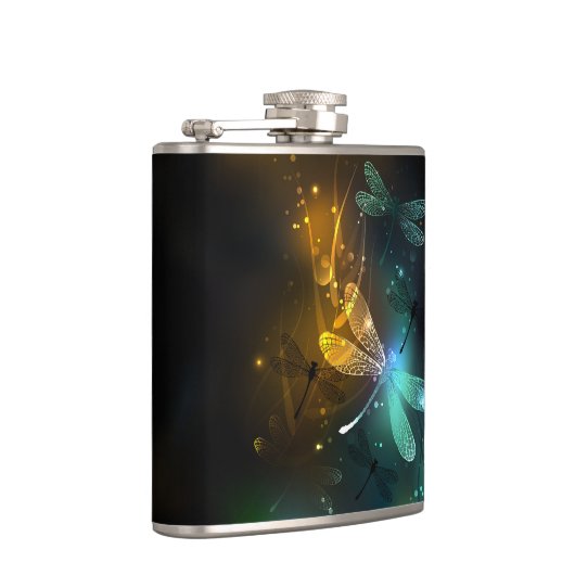 Grüner Libellenflug Flachmann (Rechts)