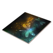 Grüner Libellenflug Fliese (Seite)