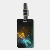 Grüner Libellenflug Gepäckanhänger (Vorderseite vertikal)