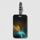 Grüner Libellenflug Gepäckanhänger (Vorderseite Vertikal)