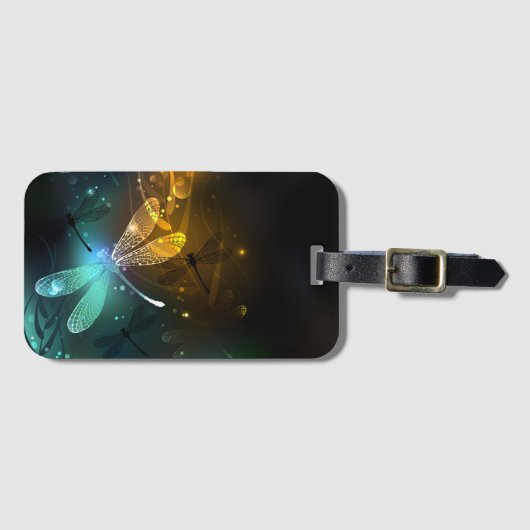 Grüner Libellenflug Gepäckanhänger (Vorderseite (Horizontal))