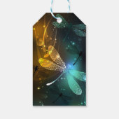 Grüner Libellenflug Geschenkanhänger (Rückseite)