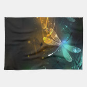 Grüner Libellenflug Geschirrtuch (Horizontal)