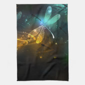 Grüner Libellenflug Geschirrtuch (Vertikal)