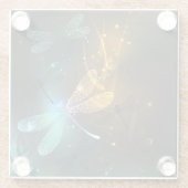 Grüner Libellenflug Glasuntersetzer (Rückseite)