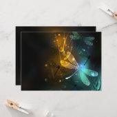 Grüner Libellenflug Karte (Vorderseite/Rückseite Beispiel)