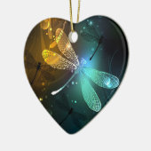 Grüner Libellenflug Keramik Ornament (Links)