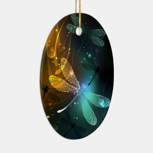 Grüner Libellenflug Keramik Ornament (Rechts)