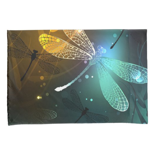 Grüner Libellenflug Kissenbezug (Vorderseite-Rechts)