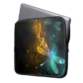 Grüner Libellenflug Laptopschutzhülle (Vorderseite Links)