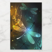 Grüner Libellenflug Lebensmitteletikett (Einzelnes Label)