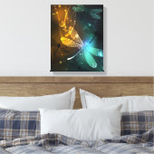 Grüner Libellenflug Leinwanddruck (Insitu (Schlafzimmer))