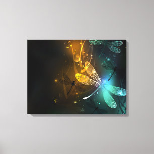 Grüner Libellenflug Leinwanddruck