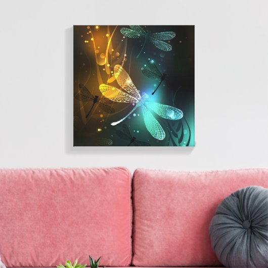 Grüner Libellenflug Leinwanddruck (Insitu (Wohnzimmer))