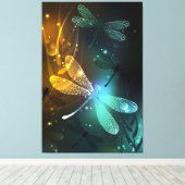 Grüner Libellenflug Leinwanddruck (Insitu (Holzboden))