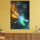 Grüner Libellenflug Leinwanddruck (Insitu (Wohnzimmer))