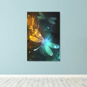 Grüner Libellenflug Leinwanddruck (Insitu (Holzboden))