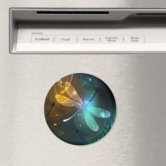 Grüner Libellenflug Magnet (In Situ (Geschirrspüler))