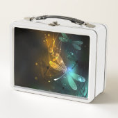 Grüner Libellenflug Metall Brotdose (Vorderseite)