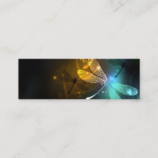Grüner Libellenflug Mini Visitenkarte (Vorderseite)