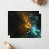 Grüner Libellenflug Mitteilungskarte (Vorderseite/Rückseite Beispiel)