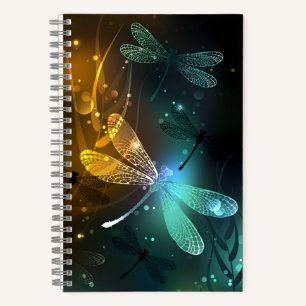 Grüner Libellenflug Notizblock