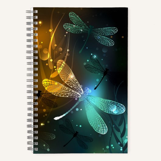 Grüner Libellenflug Notizblock (Vorderseite)