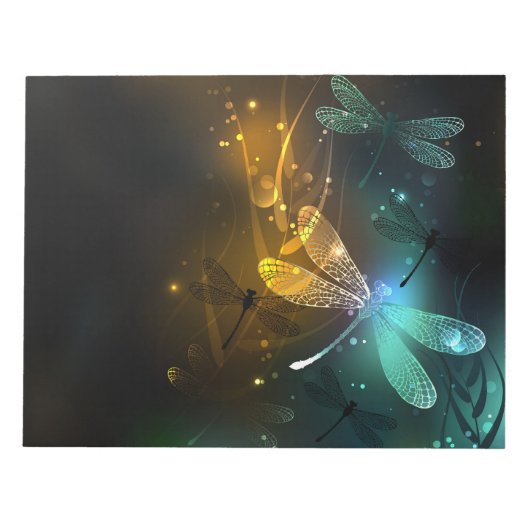 Grüner Libellenflug Notizblock (Vorderseite)