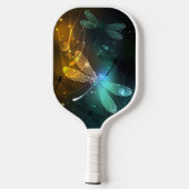 Grüner Libellenflug Pickleball Schläger (Rückseite)