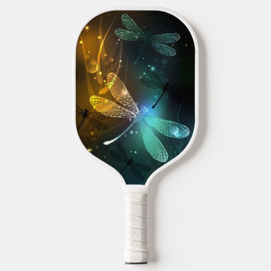 Grüner Libellenflug Pickleball Schläger (Vorderseite)