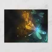 Grüner Libellenflug Postkarte (Vorderseite)
