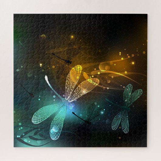 Grüner Libellenflug Puzzle (Horizontal)