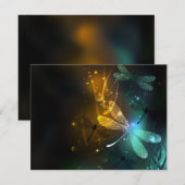 Grüner Libellenflug Save The Date (Vorne/Hinten)