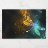 Grüner Libellenflug Schaumweinetikett (Einzelnes Label)