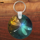 Grüner Libellenflug Schlüsselanhänger (Rückseite)