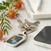 Grüner Libellenflug Schlüsselanhänger (Seite)