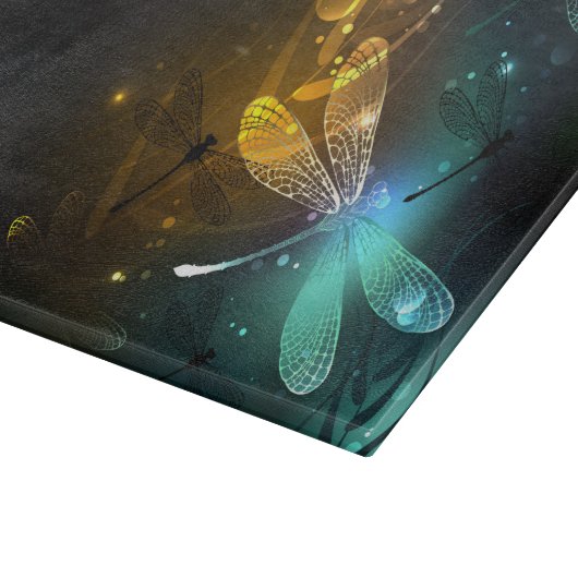 Grüner Libellenflug Schneidebrett (Ecke)