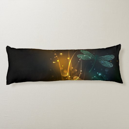 Grüner Libellenflug Seitenschläferkissen (Rückseite)