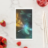 Grüner Libellenflug Serviette (Beispiel)