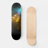 Grüner Libellenflug Skateboard (Vorderseite)