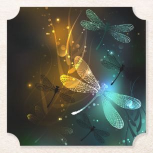 Grüner Libellenflug Untersetzer