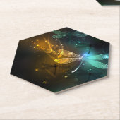 Grüner Libellenflug Untersetzer (angewinkelt)