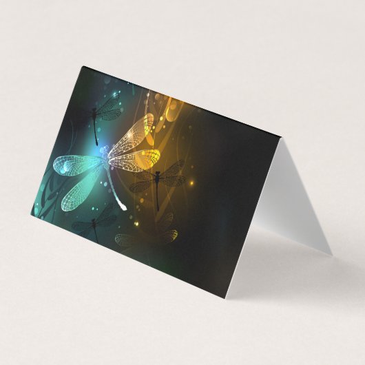 Grüner Libellenflug Visitenkarten (Rückseite)