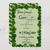 Grüner Liebhaber Zusammenkommen Einladung (Vorne/Hinten)