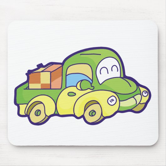 Grüner Lieferwagen-LKW Mousepad (Vorne)