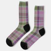 Grüner, lila klassischer Tartan. Socken (Linkes Detail)