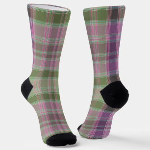 Grüner, lila klassischer Tartan. Socken