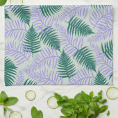 Grüner Lila tropischer Frühling Sommer Geschirrtuch (Gefaltet)