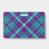 Grüner, Lila und blauer Tartan Ausweis (Rückseite)